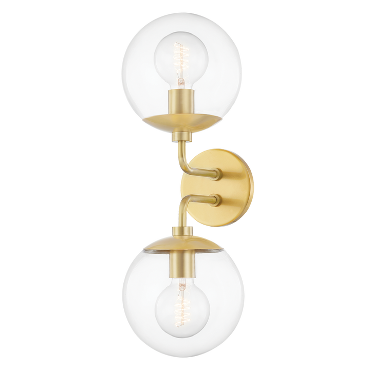 Meadow 2 Light Wall Scone-Mitzi-HVL-H503102-AGB-Wall LightingAged Brass-1-France and Son