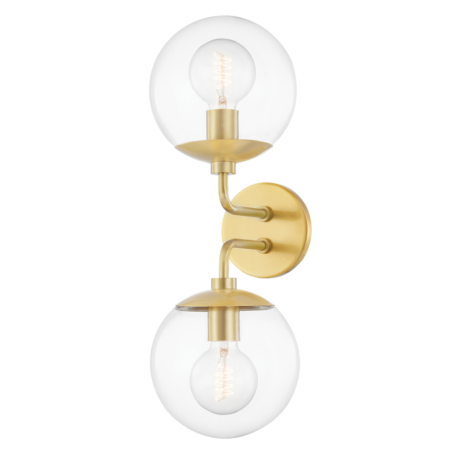 Meadow 2 Light Wall Scone-Mitzi-HVL-H503102-AGB-Wall LightingAged Brass-1-France and Son