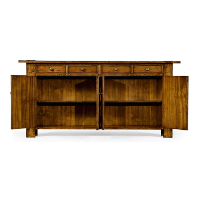 Casual Narrow Sideboard-Jonathan Charles-JCHARLES-491124-CFW-Sideboards & CredenzasCountry Walnut-4-France and Son