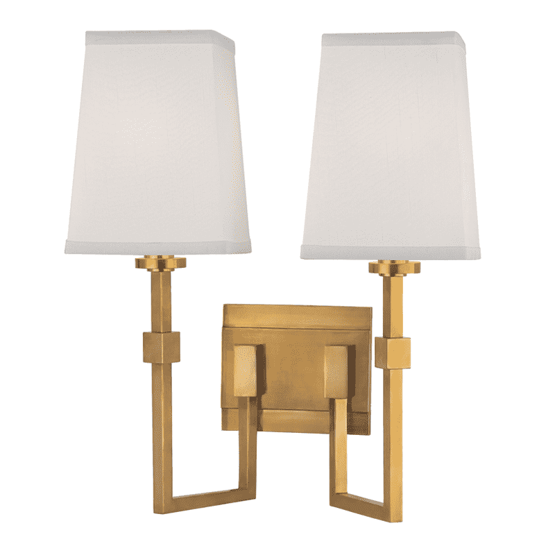 Fletcher 2 Light Wall Sconce-Hudson Valley-HVL-1362-AGB-Wall LightingAged Brass-1-France and Son