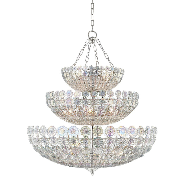 Floral Park Trio Bowl Chandelier-Hudson Valley-HVL-8239-PN-ChandeliersPolished Nickel-2-France and Son