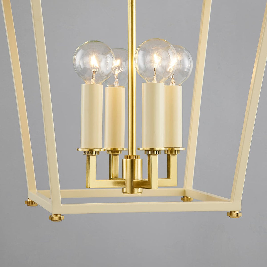 Natick 4 Light Lantern-Hudson Valley-HVL-5119-AGB/SBK-Outdoor Post LanternsAged Brass / Soft Black-6-France and Son