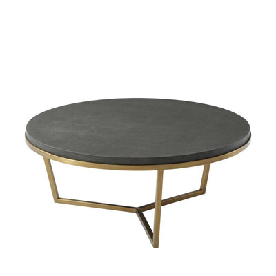 Small Fisher Round Cocktail Table (Shagreen)-Theodore Alexander-THEO-TAS51037.C096-Coffee Tables-1-France and Son