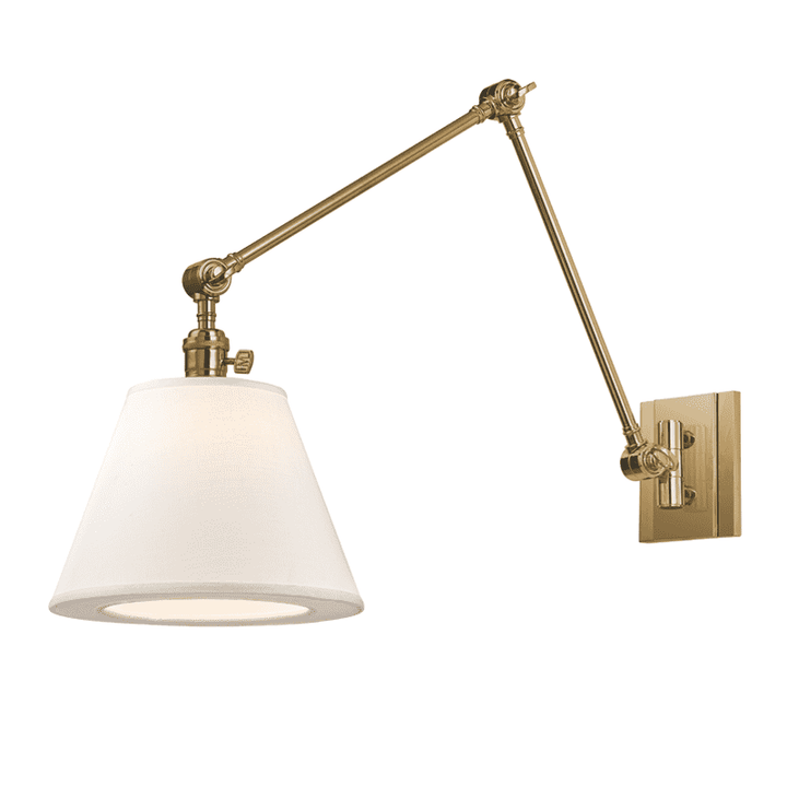 Hillsdale 1 Light Swing Arm Wall Sconc-Hudson Valley-HVL-6234-AGB-Wall LightingAged Brass-1-France and Son