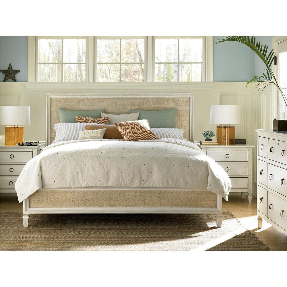 Summer Hill Collection - Woven Accent Bed-Universal Furniture-UNIV-987230B-BedsCal King-Cotton Cream-3-France and Son