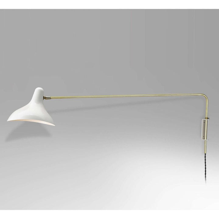 Mid-Century Modern Long Mantis Rotating Wall Sconce - White