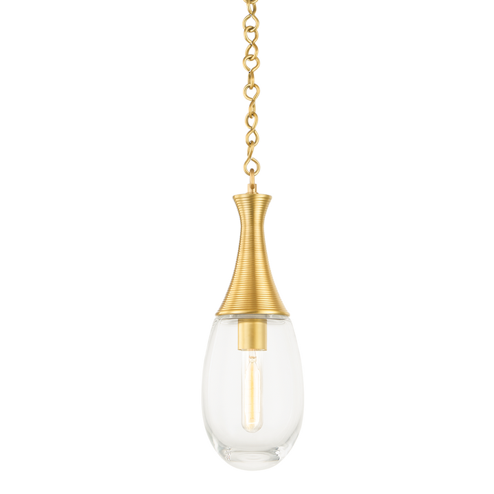 Southold 1 Light Pendant-Hudson Valley-HVL-3936-AGB-PendantsAged Brass-1-France and Son