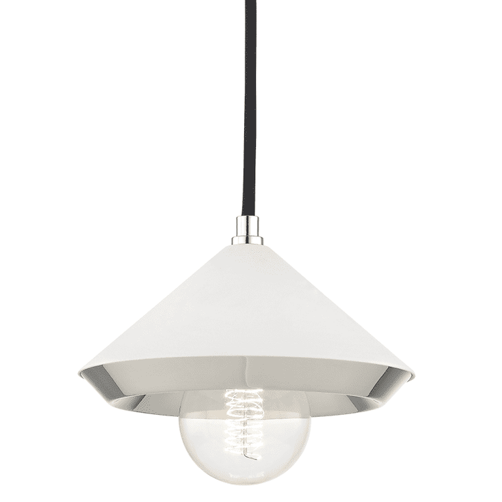 Marnie 1 Light Small Pendant-Mitzi-HVL-H139701S-PN/WH-PendantsPolished Nickel-White-4-France and Son