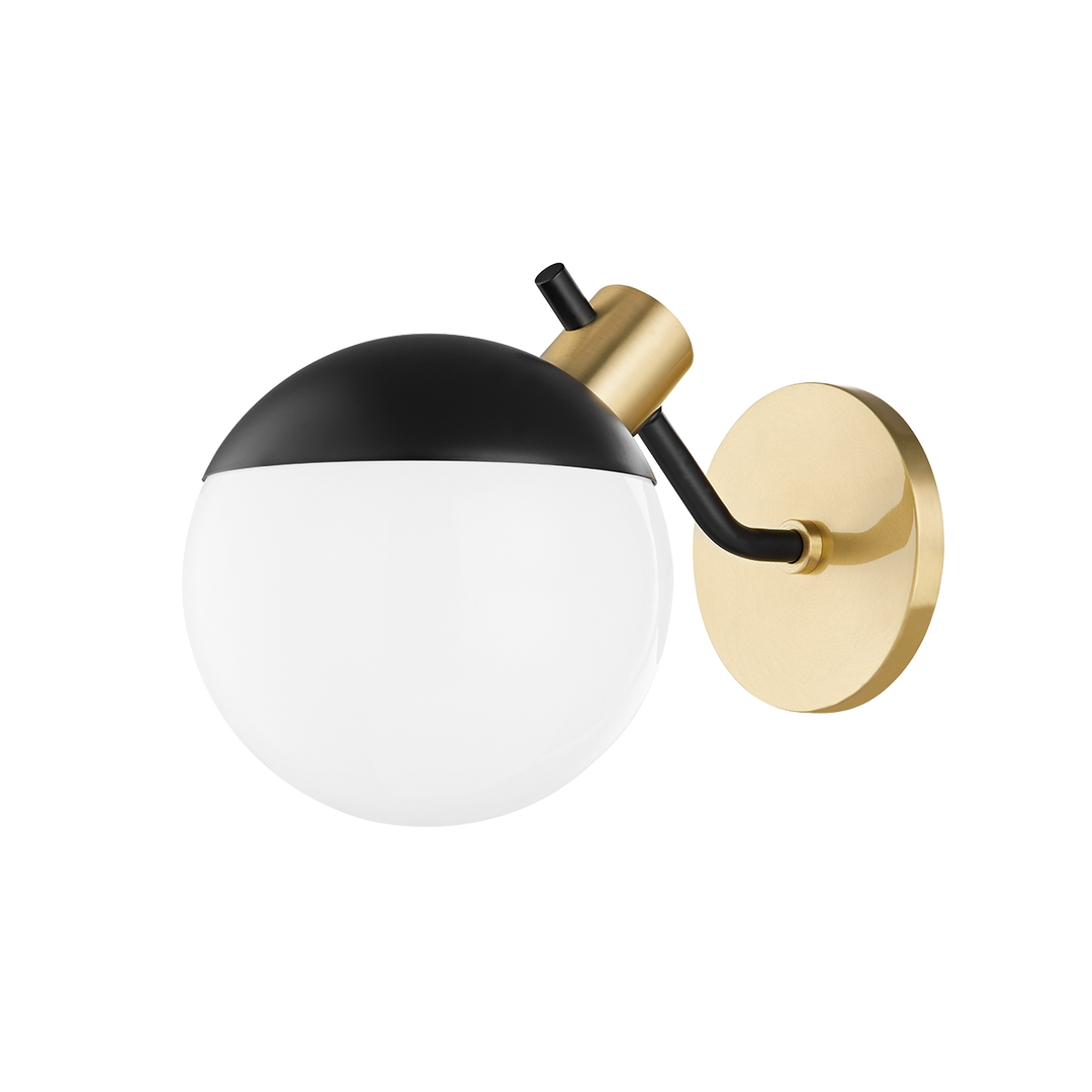 Miranda 1 Light Wall Sconce-Mitzi-HVL-H573101-AGB/SBK-Outdoor Wall SconcesAged Brass / Soft Black-1-France and Son