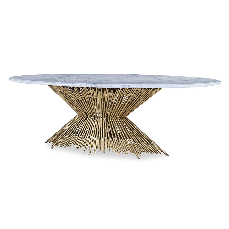 Pick Up Sticks Dining Table Base (base only)-Ambella-AMBELLA-05237-640-001-Dining TablesLarge (oval)-Gold Leaf-1-France and Son