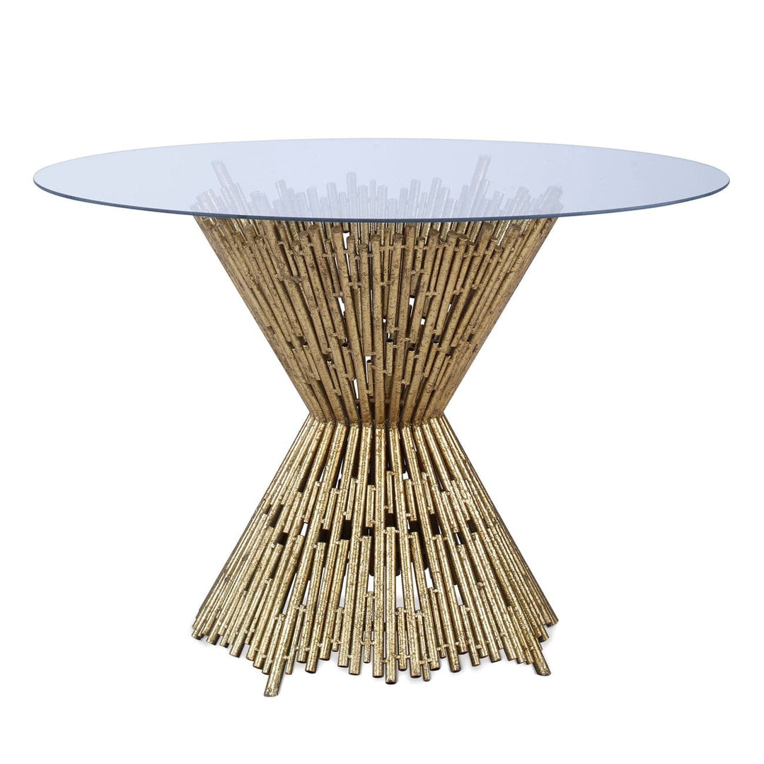 Pick Up Sticks Dining Table Base (base only)-Ambella-AMBELLA-05237-640-002-Dining TablesSmall (round)-Gold Leaf-7-France and Son