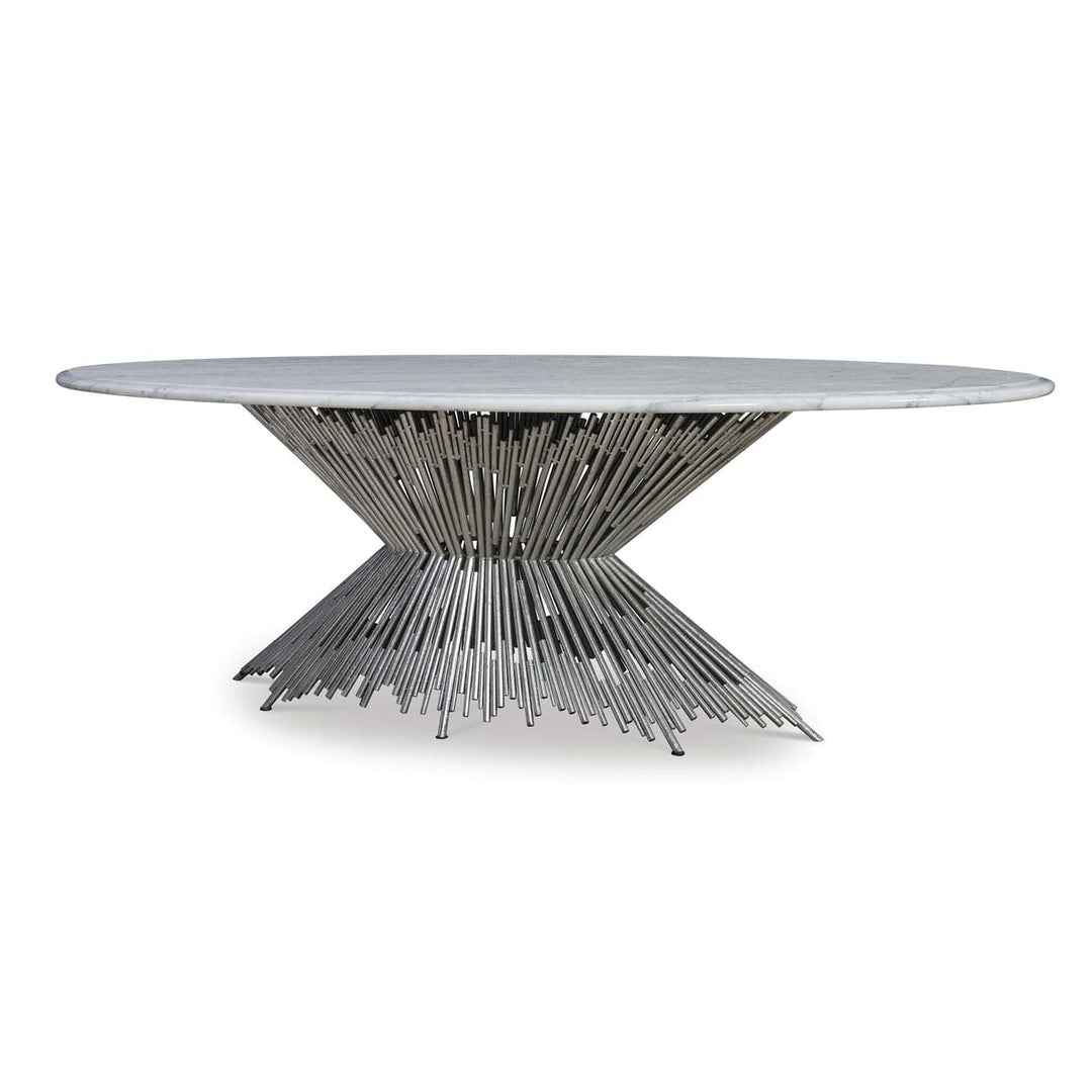 Pick Up Sticks Dining Table Base (base only)-Ambella-AMBELLA-05237-640-011-Dining TablesLarge (oval)-Silver Leaf-4-France and Son