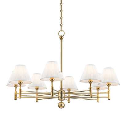 Classic No.1 8 Lamps Chandelier-Hudson Valley-HVL-MDS106-AGB-Chandeliers-1-France and Son