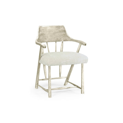 Smokers Style Dining Arm Chair-Jonathan Charles-JCHARLES-492783-DTW-F400-Dining ChairsWhitewash Driftwood-13-France and Son