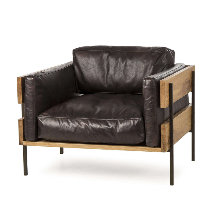 Carson II Chair - Antique Espresso Leather-Sonder-FIC1056BRN-Lounge Chairs-1-France and Son