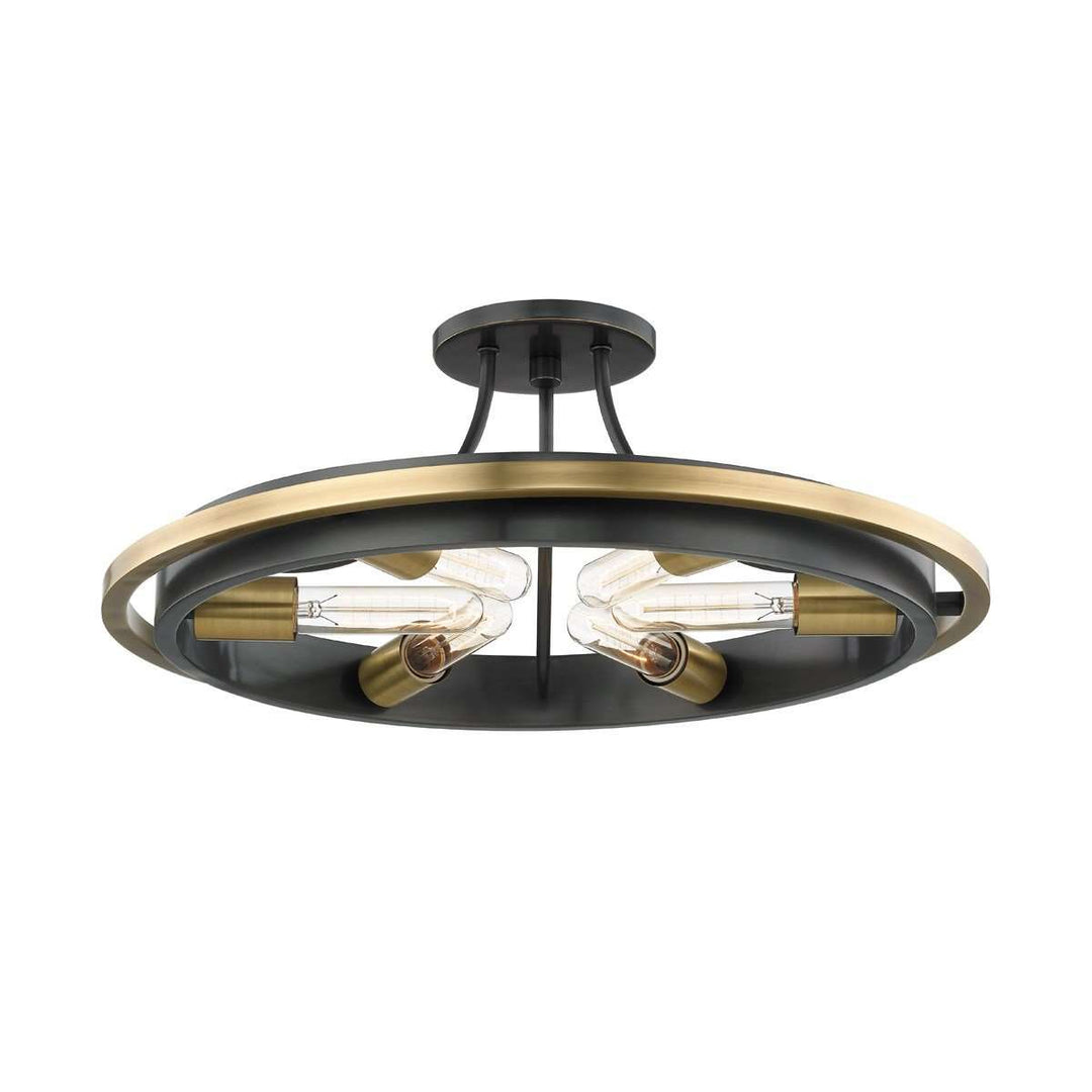 Chambers 6 Light Flush Mount-Hudson Valley-HVL-2721-AOB-Flush MountsBlack-2-France and Son