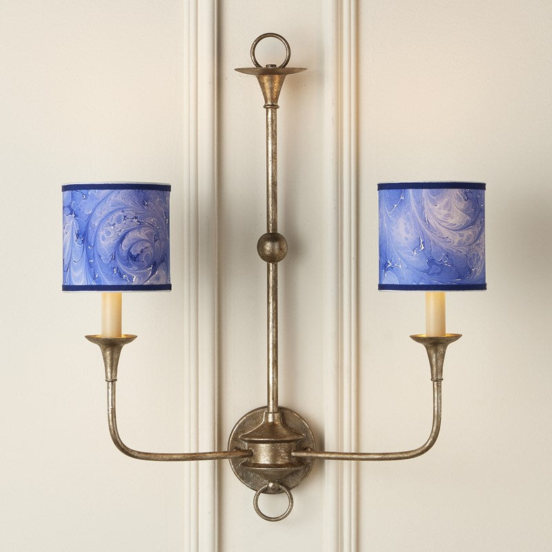 Marble Paper Drum Chandelier-Currey-CURY-0900-0014-Wall LightingBlue-2-France and Son