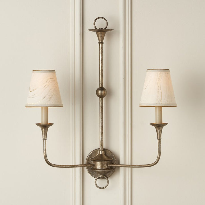 Marble Paper Tapered Chandelier-Currey-CURY-0900-0015-Wall LightingCream/Gold-6-France and Son