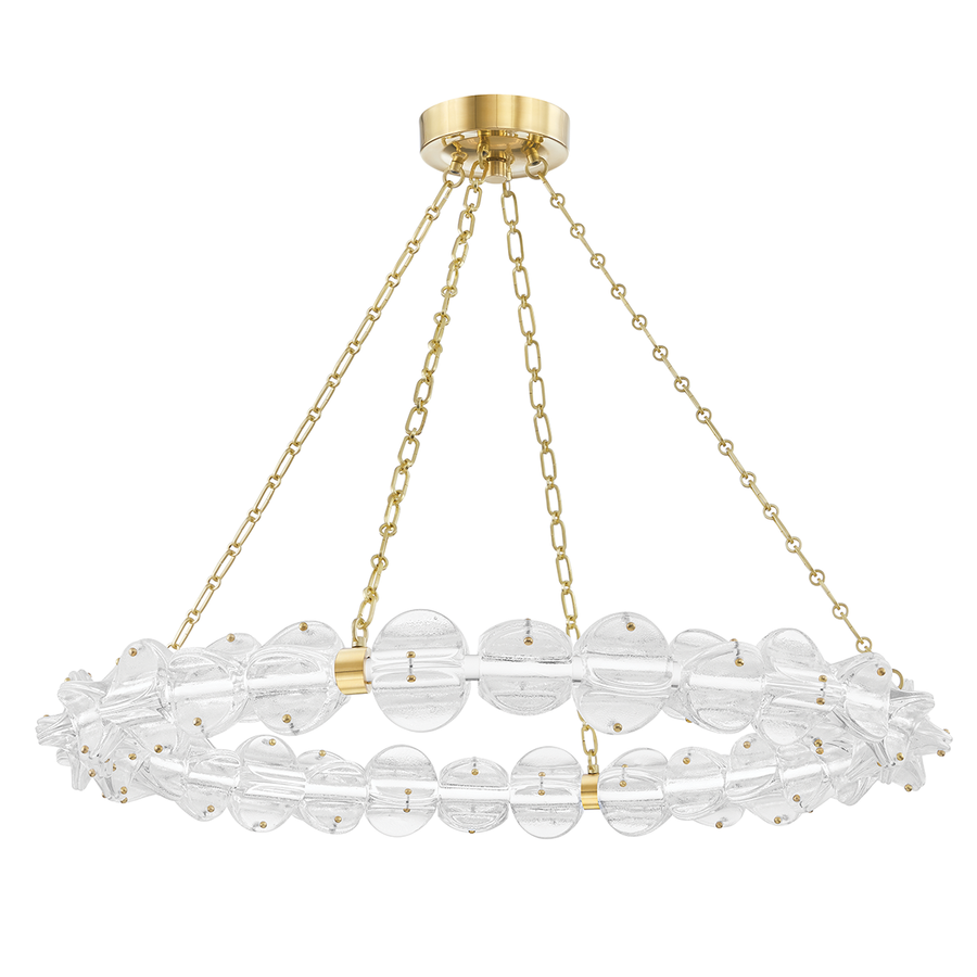 Lindley Small Led Chandelier-Hudson Valley-HVL-1938-AGB-ChandeliersAged Brass-1-France and Son