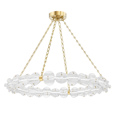 Lindley Small Led Chandelier-Hudson Valley-HVL-1938-AGB-ChandeliersAged Brass-1-France and Son