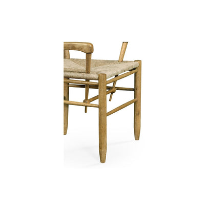 Ladder Back Country Arm Chair with a Rush Seat-Jonathan Charles-JCHARLES-494218-AC-TDO-Dining ChairsDark Oak-5-France and Son