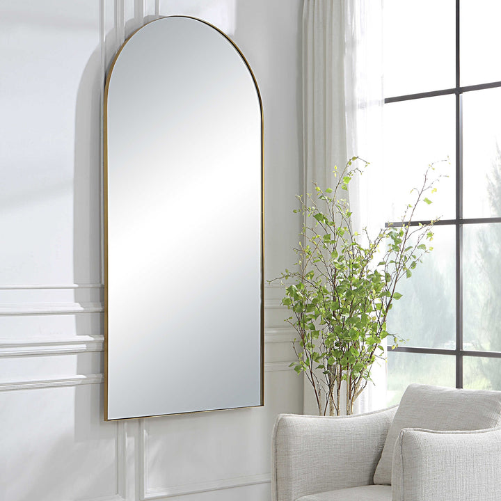Uttermost Crosley Antique Brass Arch Mirror-Uttermost-UTTM-09841-Mirrors-2-France and Son