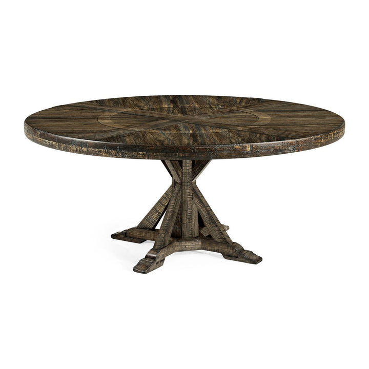 Circular Dining Table-Jonathan Charles-JCHARLES-491086-48D-CFW-Dining TablesCountry Walnut-48" Without Inbuilt Lazy Susan-46-France and Son