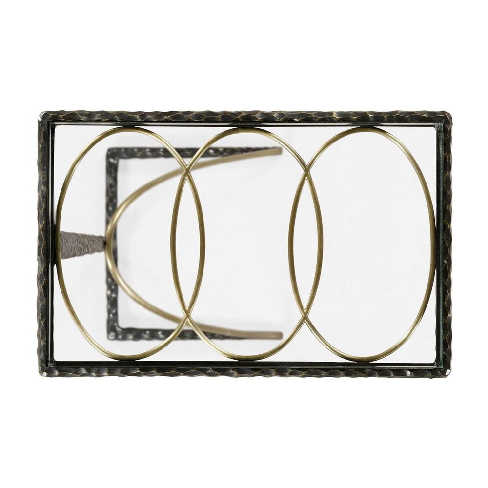 Hammered Antique Black Brass Sofa Drinks Table-Jonathan Charles-JCHARLES-495031-BRO-Side Tables-4-France and Son