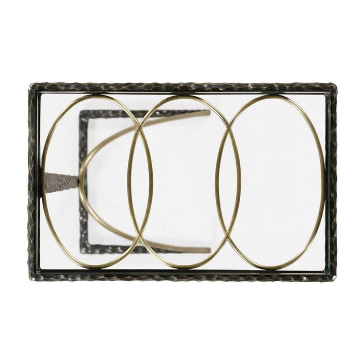 Hammered Antique Black Brass Sofa Drinks Table-Jonathan Charles-JCHARLES-495031-BRO-Side Tables-4-France and Son