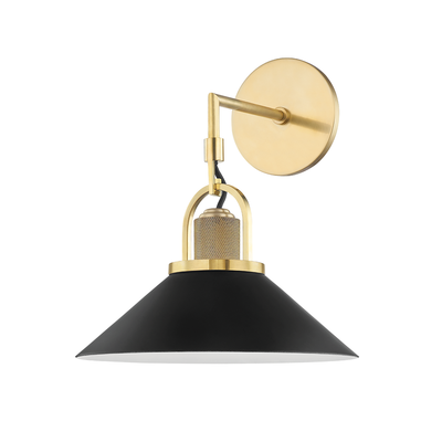 Syosset 1 light Wall Scone-Hudson Valley-HVL-2601-AGB/BK-Wall LightingAged Brass/Black-1-France and Son