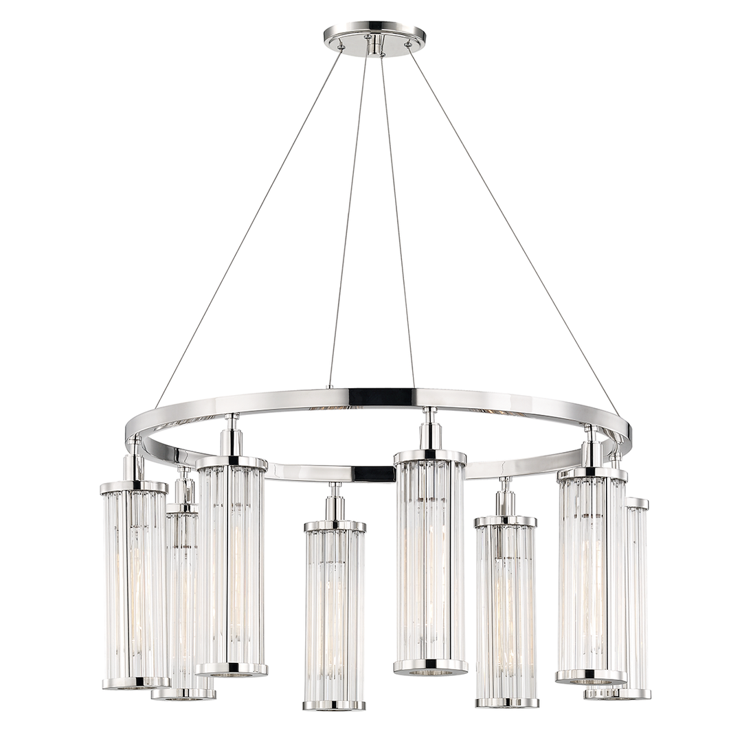 Marley 8 Light Pendant Aged Brass-Hudson Valley-HVL-9130-AGB-PendantsAged Brass-2-France and Son