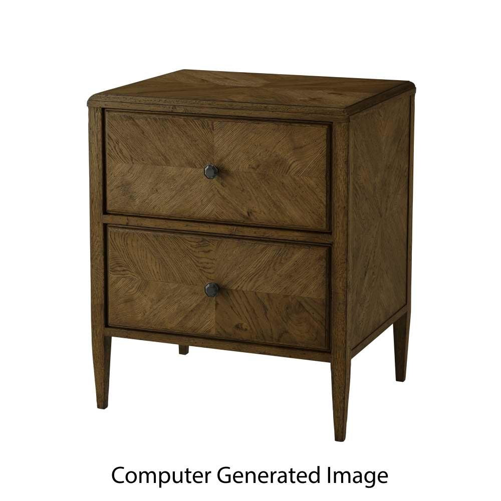 Nova Two Drawers Night Stand-Theodore Alexander-THEO-TAS60041.C254-Nightstands-1-France and Son