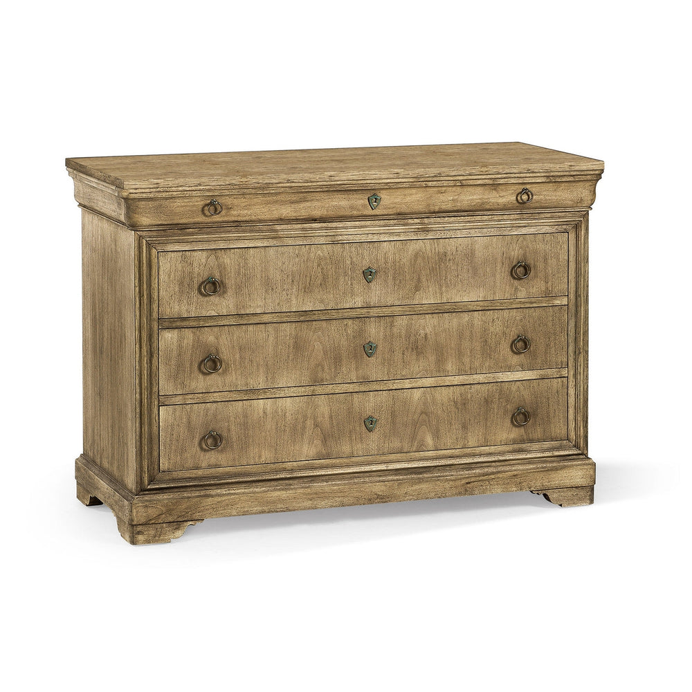 Entropy Louis Phillipe Drawer Chest-Jonathan Charles-JCHARLES-003-3-267-WNC-DressersStripped Brown Chestnut-2-France and Son