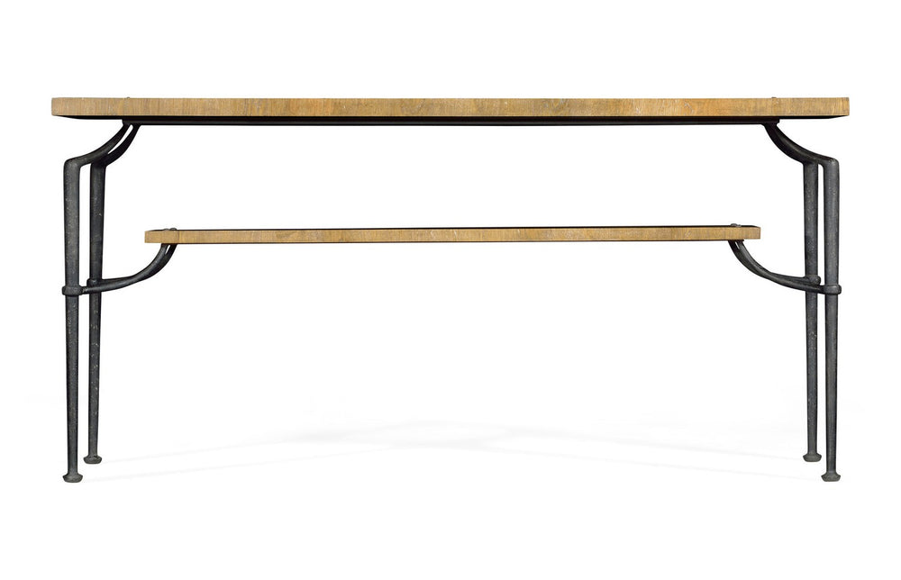 Rectangular Console Table with Iron Base-Jonathan Charles-JCHARLES-491142-LMC-Console Tables-2-France and Son