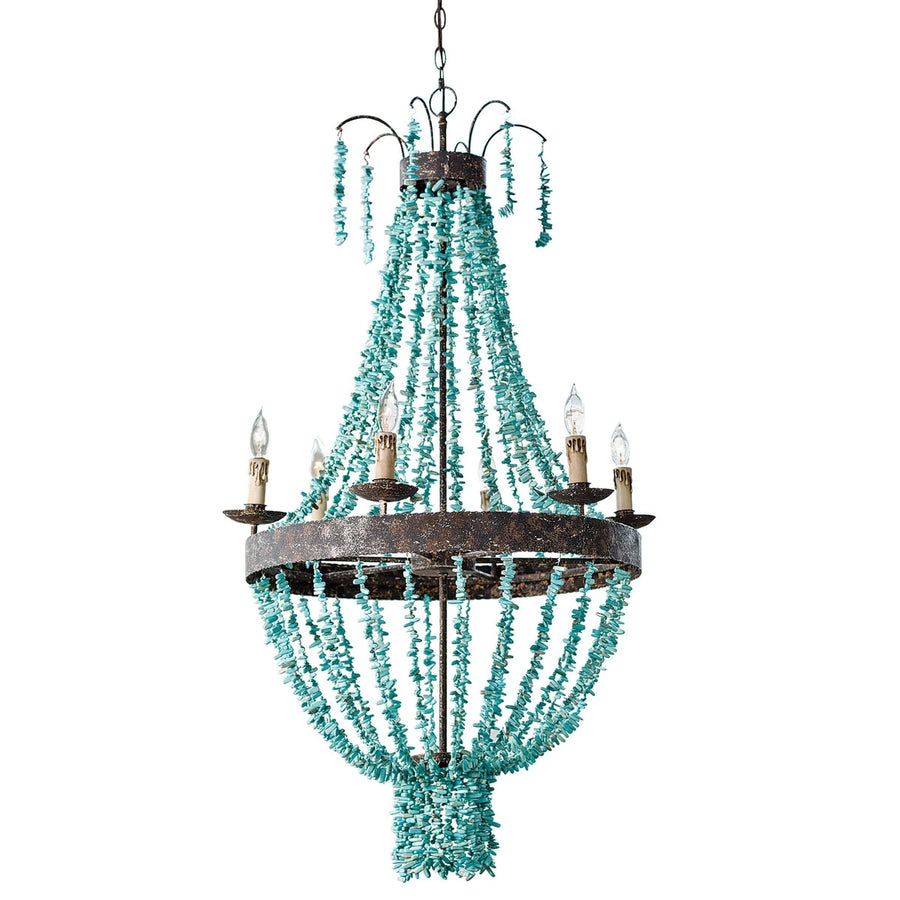 Beaded Turquoise Chandelier-Regina Andrew Design-RAD-16-1012-Chandeliers-1-France and Son