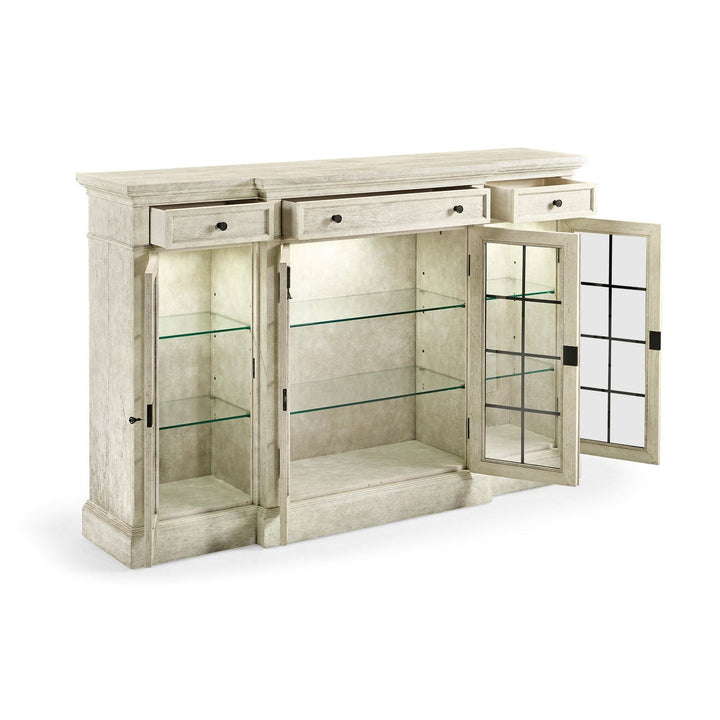 Four Door China Display Cabinet-Jonathan Charles-JCHARLES-491027-CFW-Bookcases & CabinetsCountry Walnut-13-France and Son