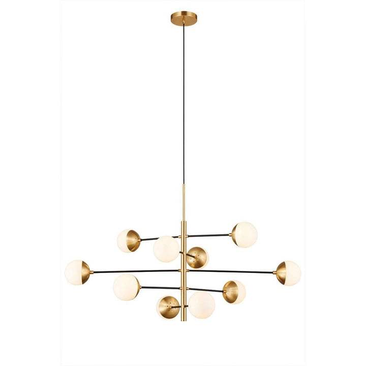 Mid Century Stilnovo Globe Chandelier-France & Son-LM966P10BRS-Chandeliers-1-France and Son