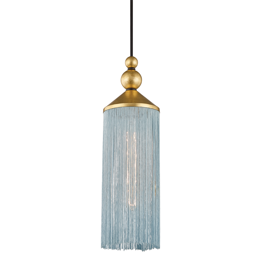 Scarlett 1 Light Pendant-Mitzi-HVL-H300701-GL/BL-PendantsGold Leaf / Blue-2-France and Son