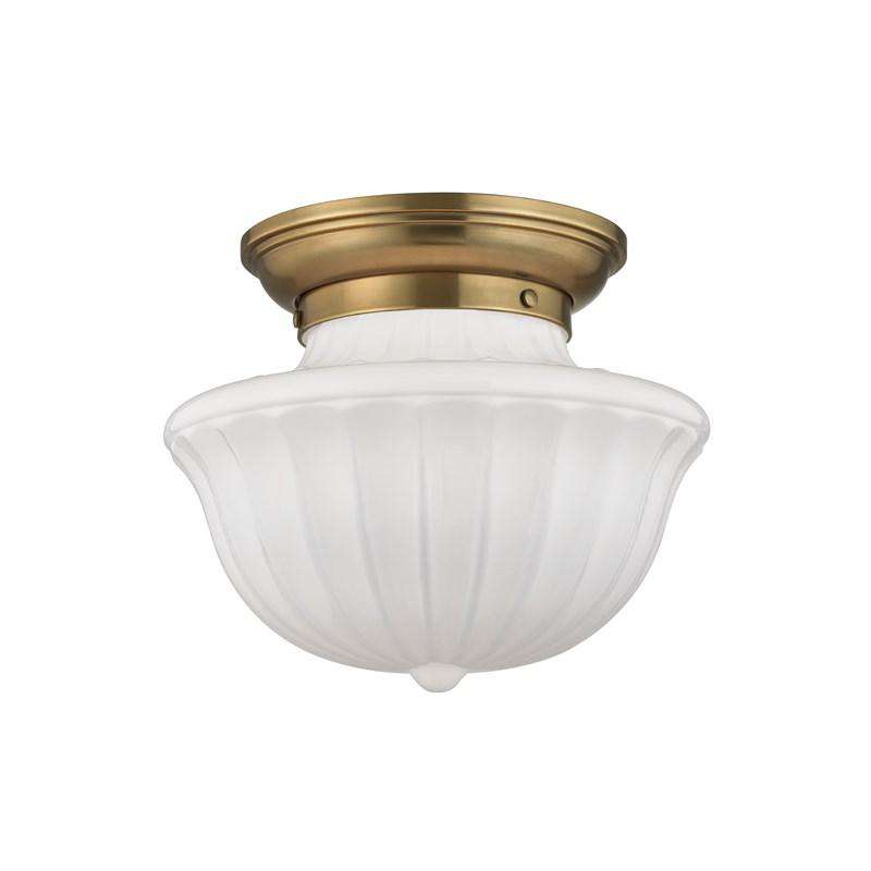 Dutchess 1 Light Medium Flush Mount-Hudson Valley-HVL-5012F-AGB-Flush MountsAged Brass-1-France and Son