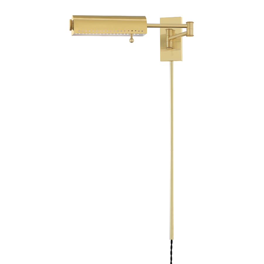 Hampshire 1 Light Wall Sconce Plug In-Hudson Valley-HVL-MDS114-AGB-Outdoor Wall SconcesAged Brass-1-France and Son
