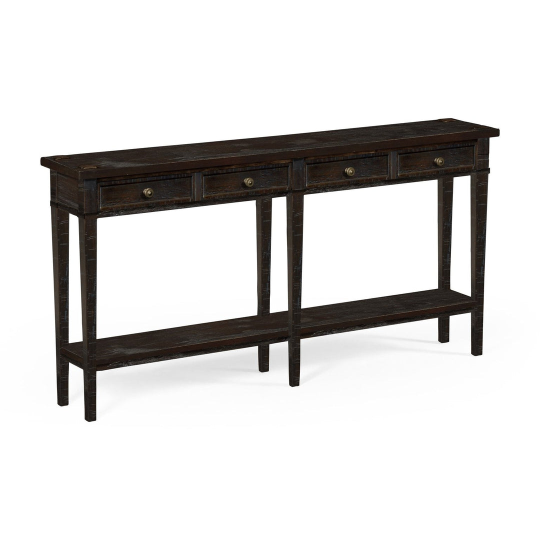 Four Drawer Console-Jonathan Charles-JCHARLES-491083-CFW-Console TablesCountry Walnut-16-France and Son