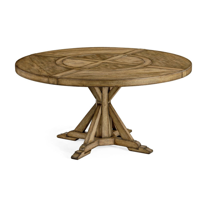 Circular Dining Table-Jonathan Charles-JCHARLES-491086-48D-CFW-Dining TablesCountry Walnut-48" Without Inbuilt Lazy Susan-33-France and Son