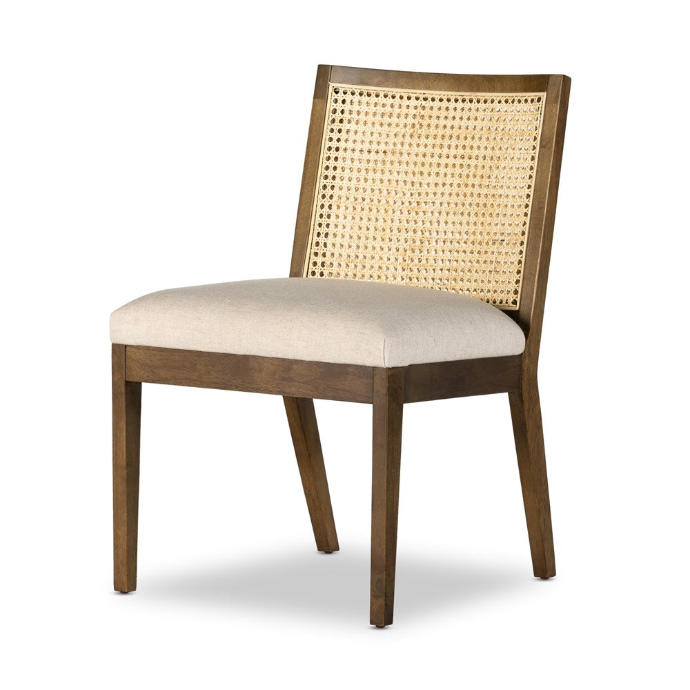 Antonia Cane Armless Dining Chair-Four Hands-FH-100054-006-Dining ChairsToasted Parawood-Savile Flax-9-France and Son