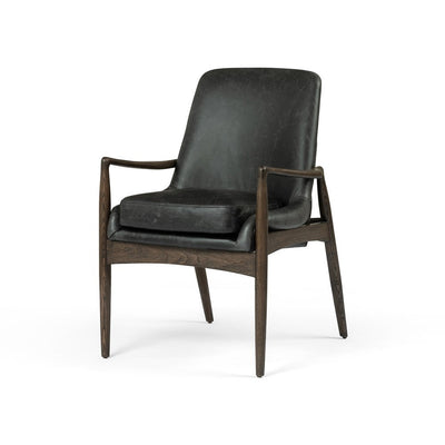 Braden Dining Arm Chair-Four Hands-FH-100075-005-Dining ChairsWarm Nettlewood-Durango Smoke Leather-12-France and Son