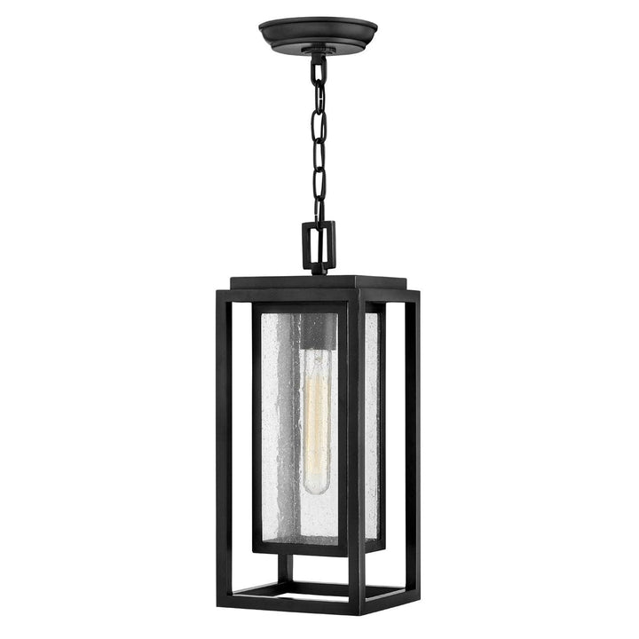 Outdoor Republic Medium Hanging Lantern-Hinkley Lighting-HINKLEY-1002BK-LL-1-Outdoor Post LanternsBlack-LED-1-France and Son