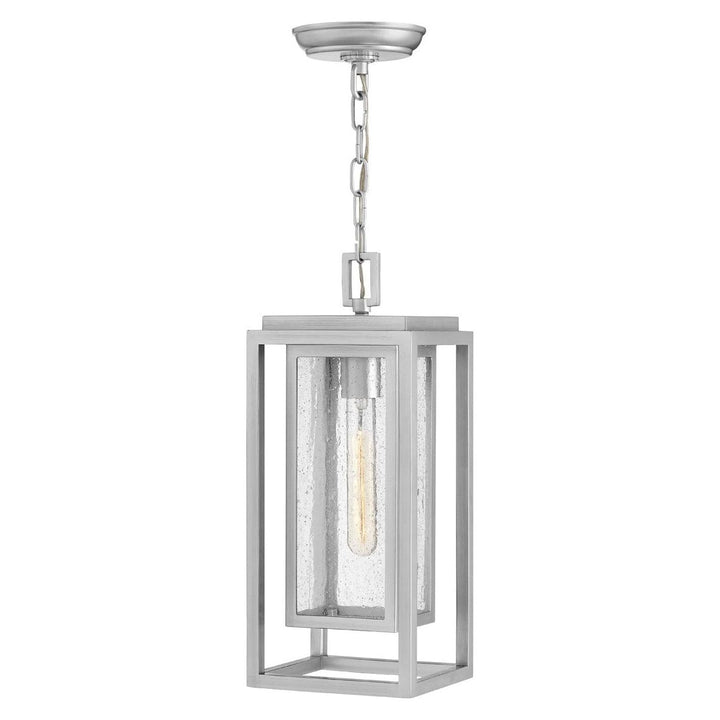 Outdoor Republic Medium Hanging Lantern-Hinkley Lighting-HINKLEY-1002SI-LL-Outdoor Post LanternsSatin Nickel-LED-5-France and Son