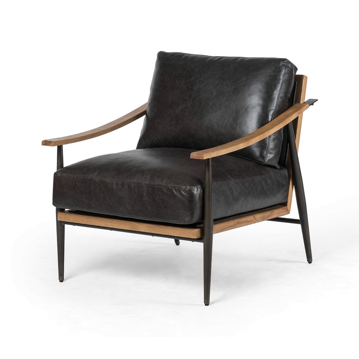 Kennedy Chair - Leather-Four Hands-FH-100970-003-Lounge ChairsSonoma Black-5-France and Son