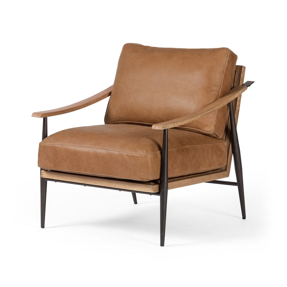 Kennedy Chair - Leather-Four Hands-FH-100970-006-Lounge ChairsPalermo Cognac-1-France and Son