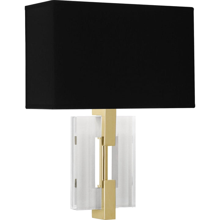 Lincoln Wall Sconce-Robert Abbey Fine Lighting-ABBEY-1009B-Outdoor Wall SconcesRectangular Black Opaque Parchment With Matte Gold Lining-2-France and Son