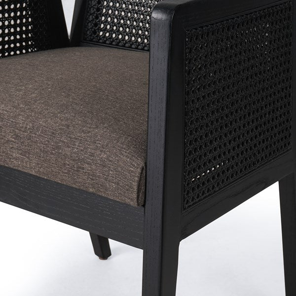 Antonia Cane Dining Arm Chair-Four Hands-FH-101019-011-Dining ChairsEbony / Charcoal Fabric-16-France and Son